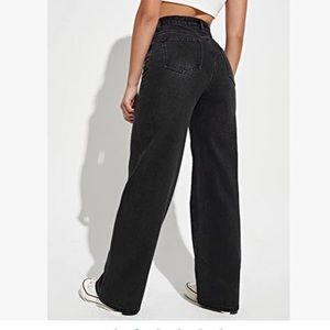 NWOT High Waist black Boyfriends Straight Leg Jeans